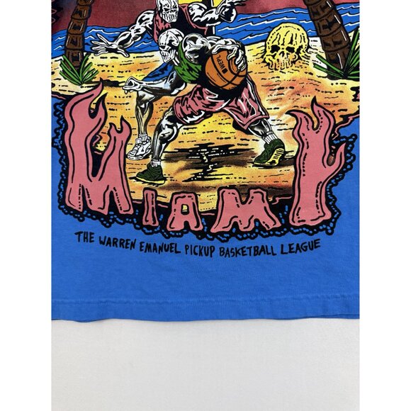 Warren Lotas x Eric Emanuel Shirt Mens Large Miami Pickup Basketball League Blue - Picture 6 of 13